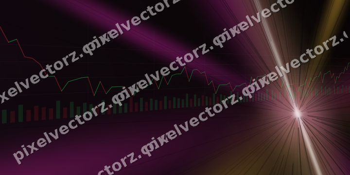Glowing neon chart background in magenta and amber