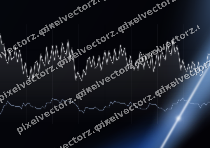 Glowing neon chart background in blue