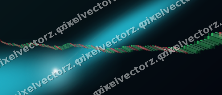 Glowing neon chart background in teal and orange
