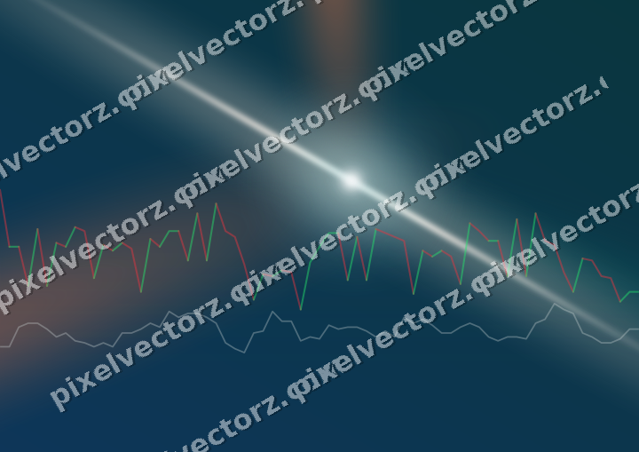 Glowing neon chart background in dark teal and orange