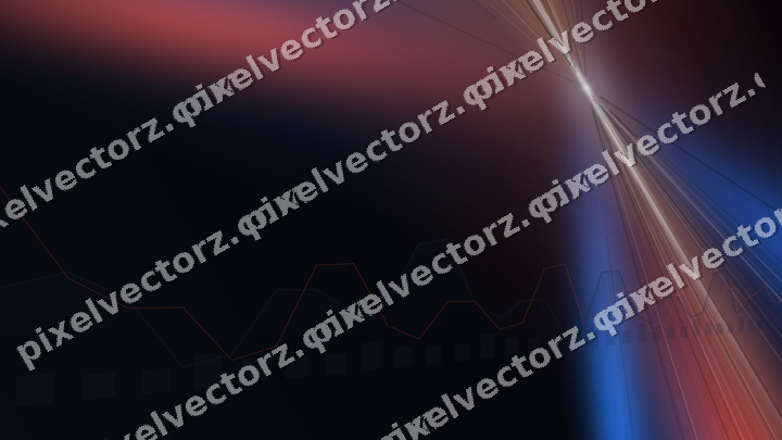 Glowing neon chart background in blue and red
