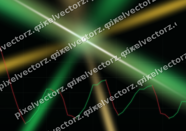Glowing neon chart background in green and amber