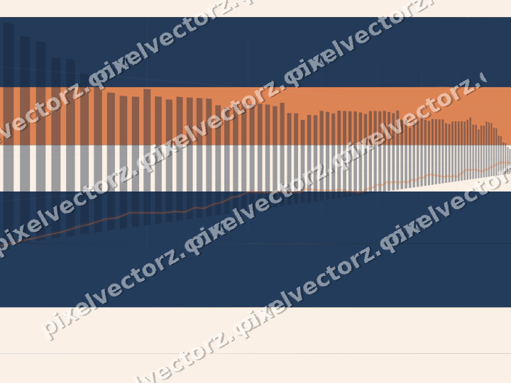 Glowing neon chart background in blue and orange