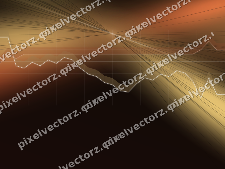 Glowing neon chart background in orange and amber