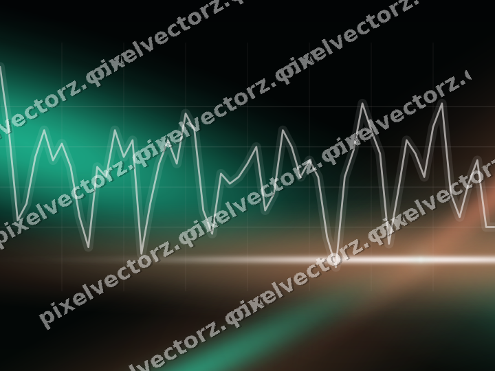 Glowing neon chart background in green and orange