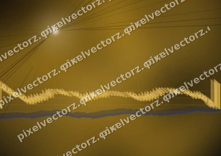Glowing neon chart background in amber and blue