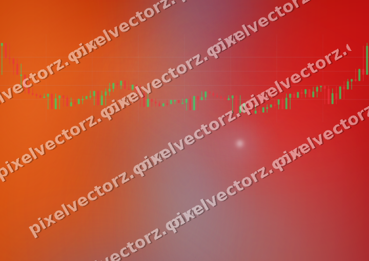 Glowing neon chart background in blue and red