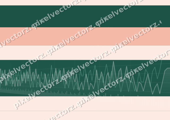 Glowing neon chart background in dark green and orange