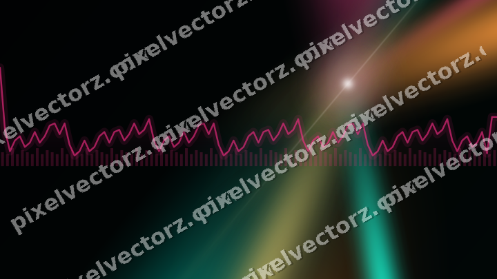 Glowing neon chart background in pink and orange