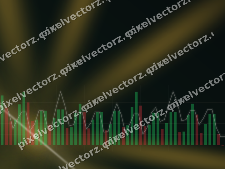Glowing neon chart background in amber and green