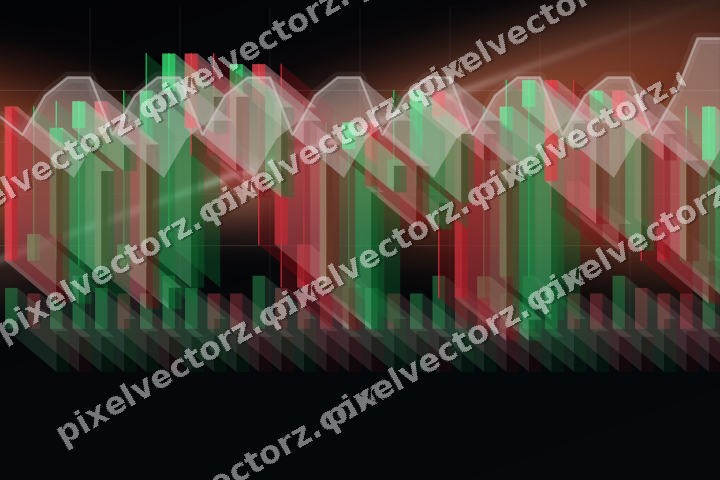 Glowing neon chart background in orange and cyan