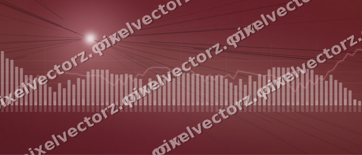 Glowing neon chart background in dark pink and red