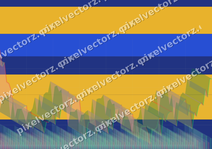 Glowing neon chart background in amber and blue