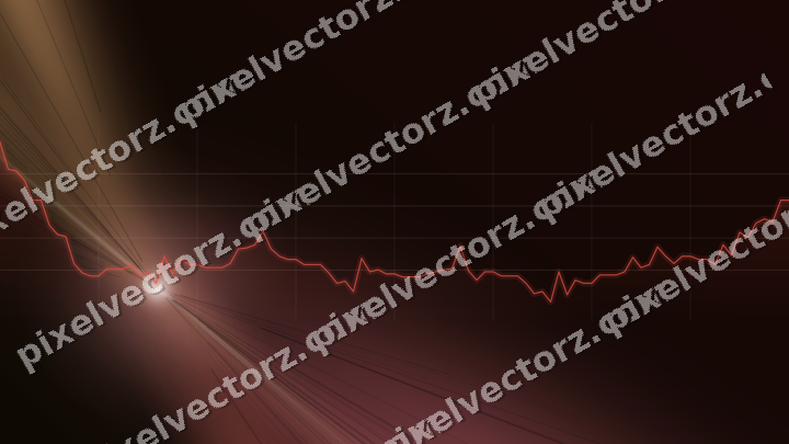 Glowing neon chart background in red and orange