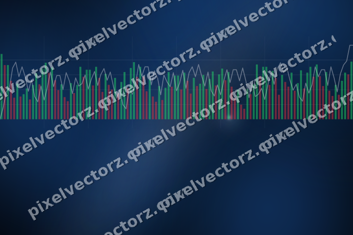 Glowing neon chart background in blue and orange
