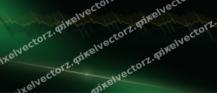 Glowing neon chart background in green and amber