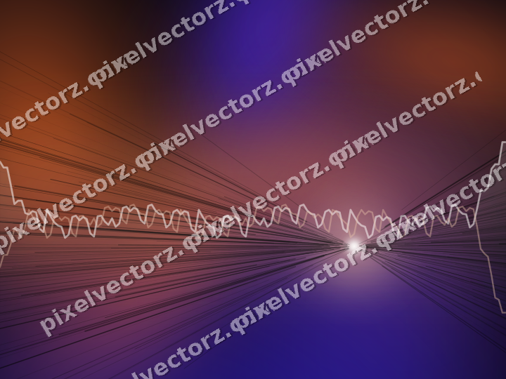Glowing neon chart background in orange and blue