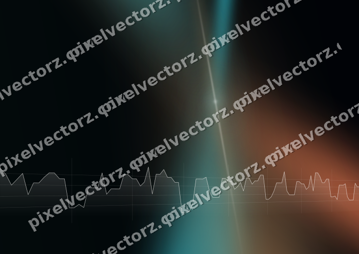 Glowing neon chart background in teal and orange