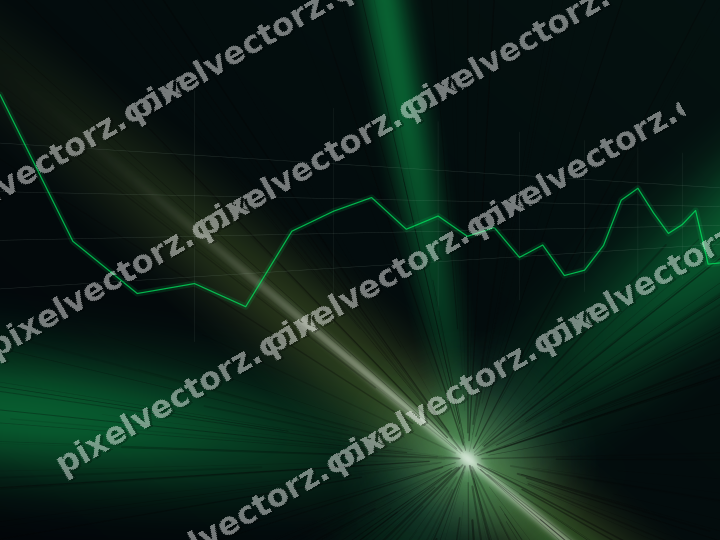 Glowing neon chart background in green and lime