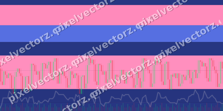 Glowing neon chart background in pink and blue