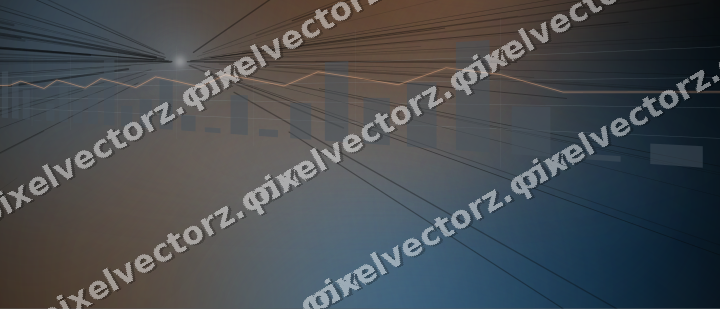 Glowing neon chart background in blue and orange