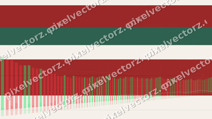 Glowing neon chart background in red and green
