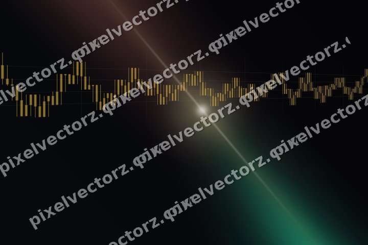 Glowing neon chart background in amber and green