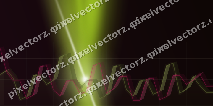 Glowing neon chart background in lime and pink