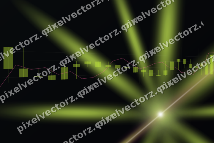 Glowing neon chart background in lime and amber