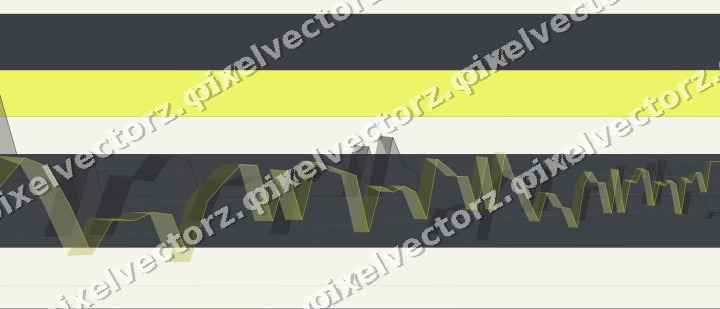 Glowing neon chart background in blue and yellow