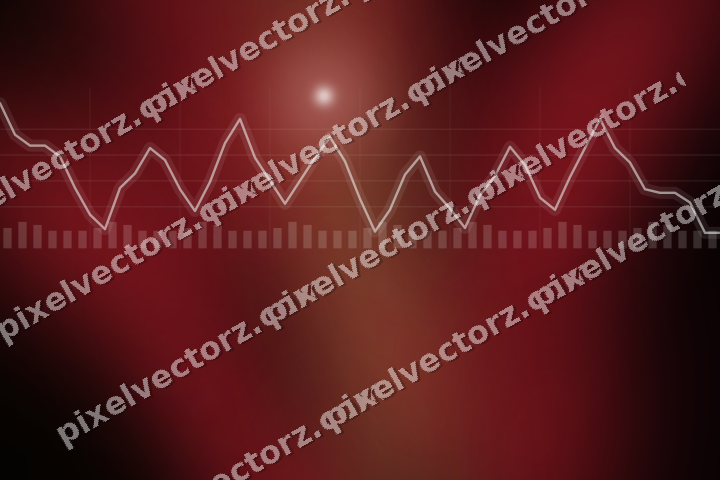 Glowing neon chart background in red and green