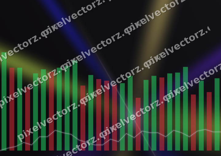 Glowing neon chart background in blue and purple