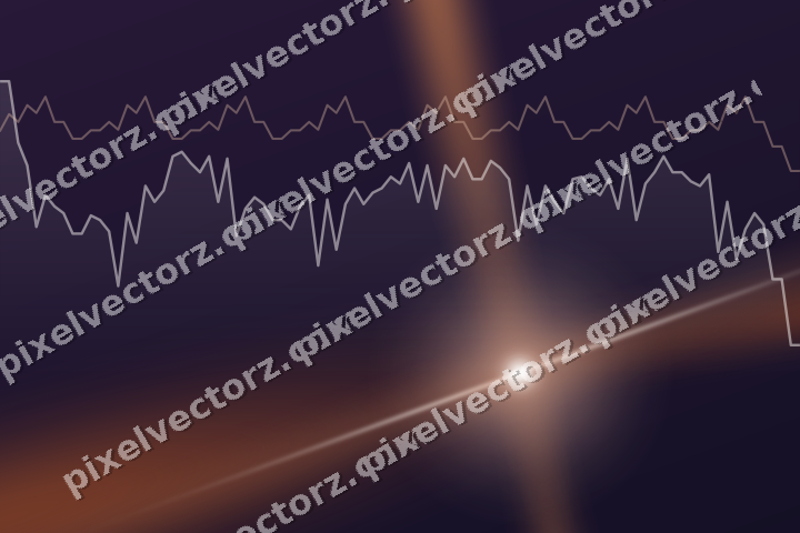 Glowing neon chart background in orange and blue