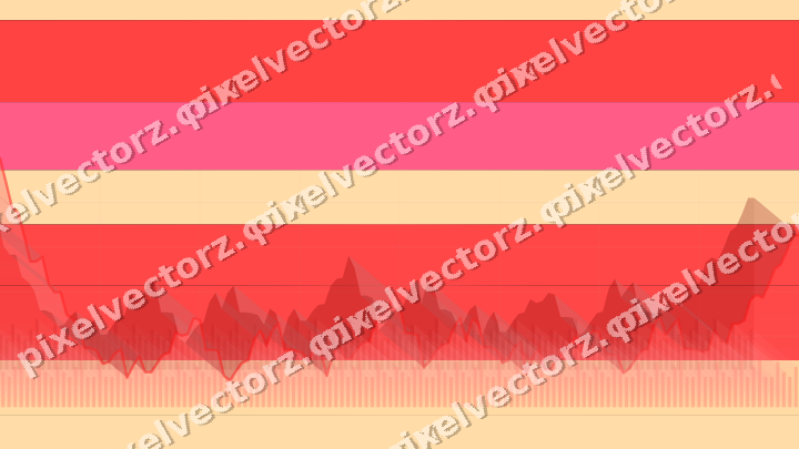 Glowing neon chart background in red and orange