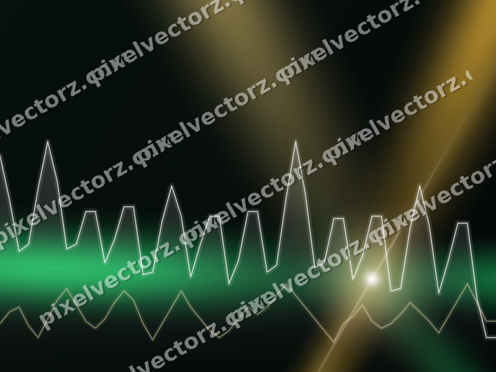 Glowing neon chart background in amber and green