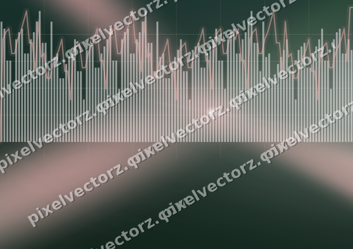 Glowing neon chart background in red and dark green