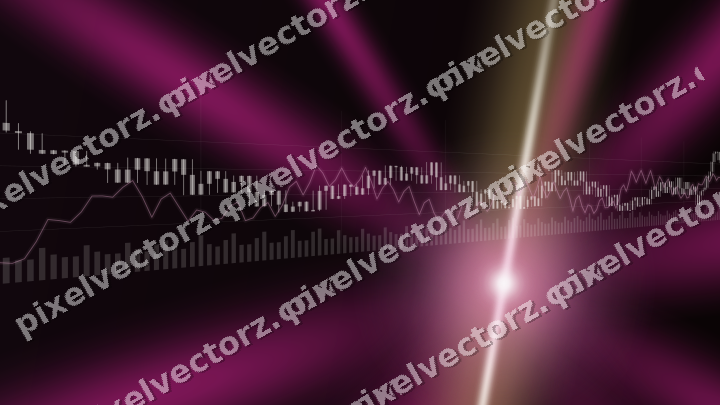 Glowing neon chart background in magenta and pink