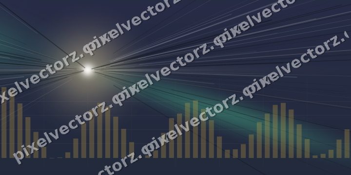 Glowing neon chart background in amber and green
