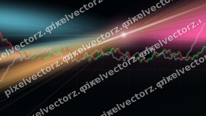 Glowing neon chart background in pink and cyan