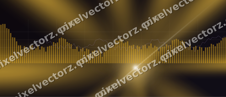 Glowing neon chart background in amber and purple