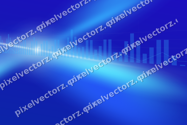 Glowing neon chart background in cyan and blue