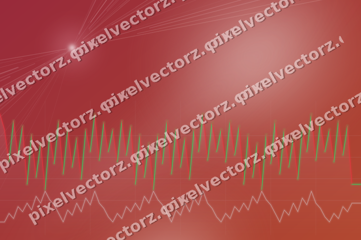 Glowing neon chart background in pale pink and pale red