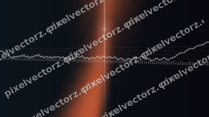 Glowing neon chart background in orange and cyan