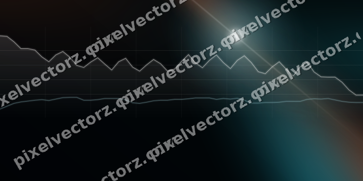 Glowing neon chart background in teal and orange