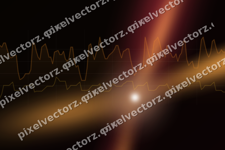 Glowing neon chart background in orange and amber
