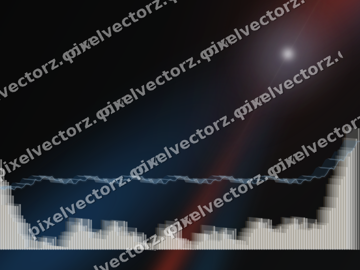 Glowing neon chart background in blue and red