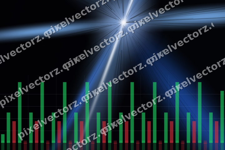 Glowing neon chart background in blue