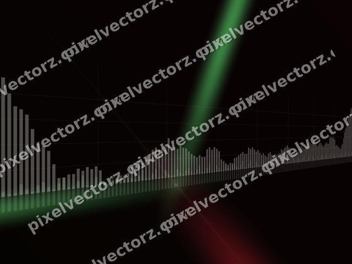 Glowing neon chart background in red and green