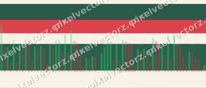Glowing neon chart background in dark green and red
