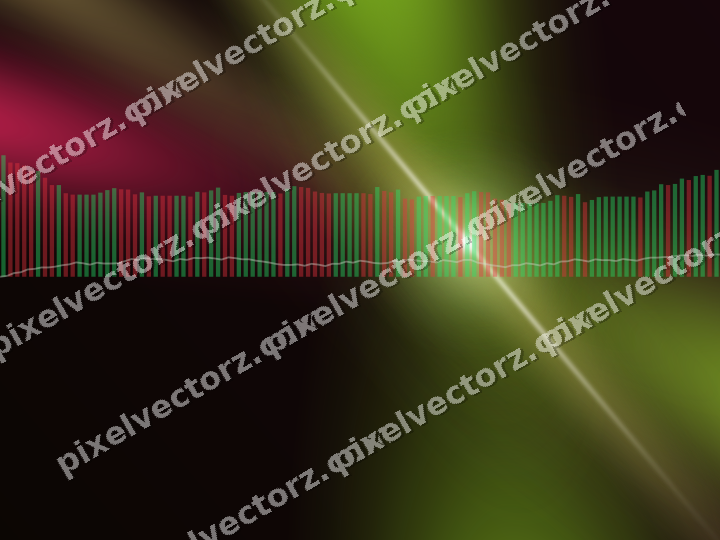 Glowing neon chart background in lime and pink